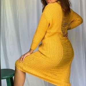 Mustard Yellow Knit Dress